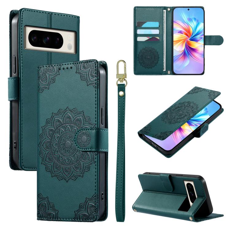Totem Embossed Magnetic Closure Vegan Leather Phone Case with Strap, For Google Pixel 11 Pro XL, For Google Pixel 11 / 11 Pro, For Google Pixel 10a, For Google Pixel 9a, For Google Pixel 9 Pro XL, For Google Pixel 9, For Google Pixel 8a                ...