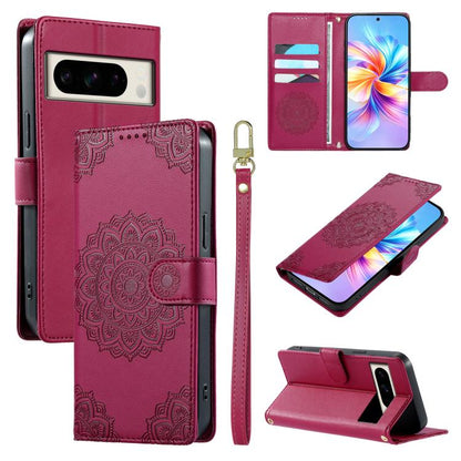 Totem Embossed Magnetic Closure Vegan Leather Phone Case with Strap, For Google Pixel 11 Pro XL, For Google Pixel 11 / 11 Pro, For Google Pixel 10a, For Google Pixel 9a, For Google Pixel 9 Pro XL, For Google Pixel 9, For Google Pixel 8a                ...