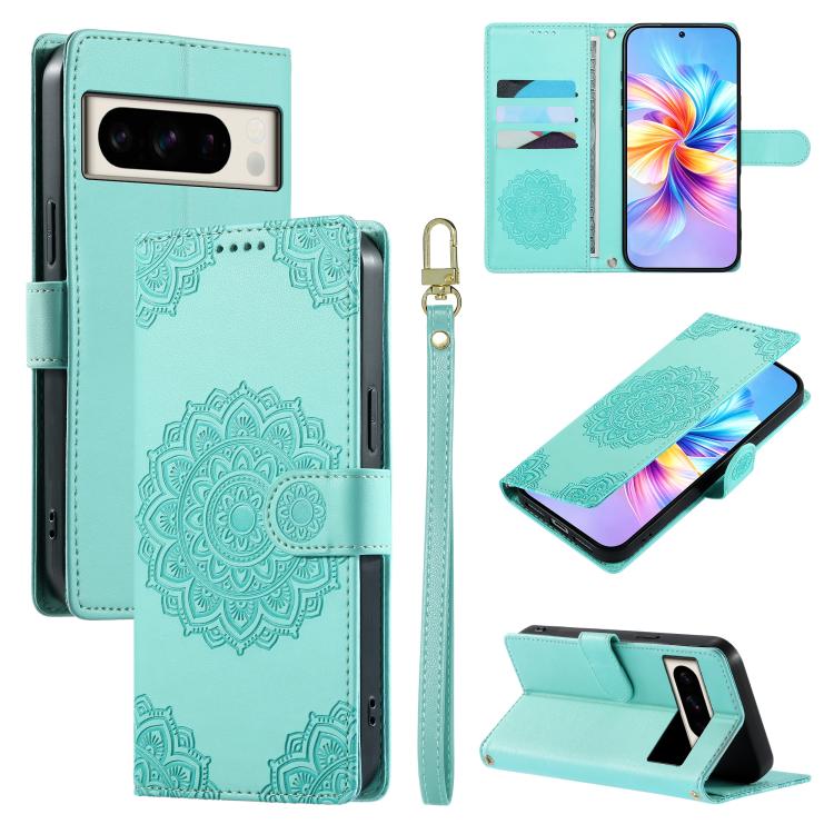 Totem Embossed Magnetic Closure Vegan Leather Phone Case with Strap, For Google Pixel 11 Pro XL, For Google Pixel 11 / 11 Pro, For Google Pixel 10a, For Google Pixel 9a, For Google Pixel 9 Pro XL, For Google Pixel 9, For Google Pixel 8a                ...