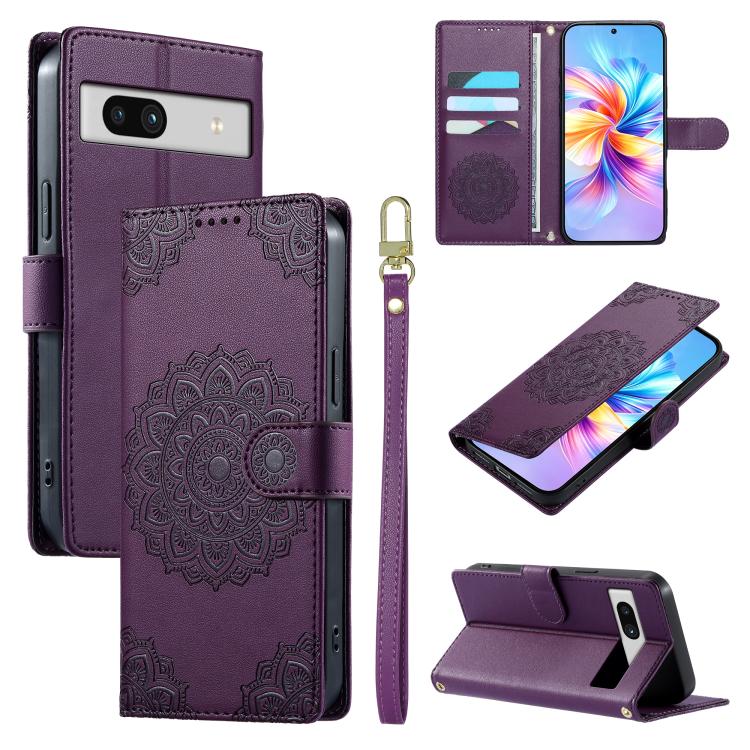 Totem Embossed Magnetic Closure Vegan Leather Phone Case with Strap, For Google Pixel 11 Pro XL, For Google Pixel 11 / 11 Pro, For Google Pixel 10a, For Google Pixel 9a, For Google Pixel 9 Pro XL, For Google Pixel 9, For Google Pixel 8a                ...