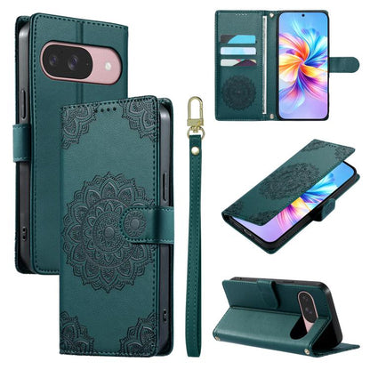 Totem Embossed Magnetic Closure Vegan Leather Phone Case with Strap, For Google Pixel 11 Pro XL, For Google Pixel 11 / 11 Pro, For Google Pixel 10a, For Google Pixel 9a, For Google Pixel 9 Pro XL, For Google Pixel 9, For Google Pixel 8a                ...