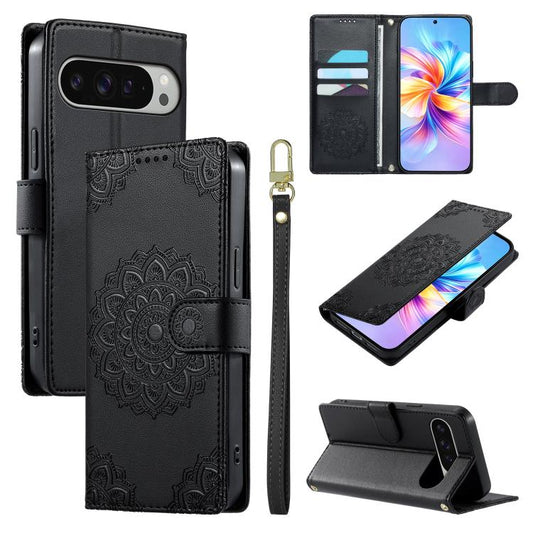 Totem Embossed Magnetic Closure Vegan Leather Phone Case with Strap, For Google Pixel 11 Pro XL, For Google Pixel 11 / 11 Pro, For Google Pixel 10a, For Google Pixel 9a, For Google Pixel 9 Pro XL, For Google Pixel 9, For Google Pixel 8a                ...