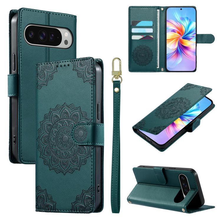 Totem Embossed Magnetic Closure Vegan Leather Phone Case with Strap, For Google Pixel 11 Pro XL, For Google Pixel 11 / 11 Pro, For Google Pixel 10a, For Google Pixel 9a, For Google Pixel 9 Pro XL, For Google Pixel 9, For Google Pixel 8a                ...