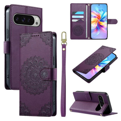 Totem Embossed Magnetic Closure Vegan Leather Phone Case with Strap, For Google Pixel 11 Pro XL, For Google Pixel 11 / 11 Pro, For Google Pixel 10a, For Google Pixel 9a, For Google Pixel 9 Pro XL, For Google Pixel 9, For Google Pixel 8a                ...