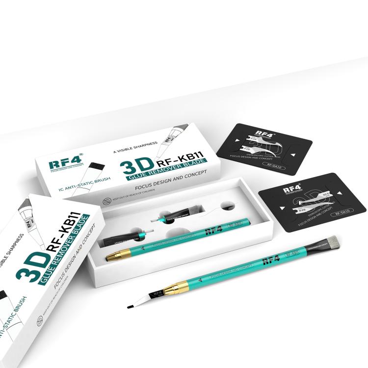 RF4 RF-KB11 3D Tin Scraping Blade and Anti-Static Glue Removal Brush Set, RF-KB11