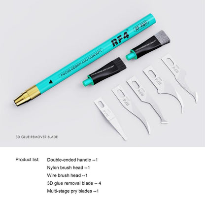 RF4 RF-KB11 3D Tin Scraping Blade and Anti-Static Glue Removal Brush Set, RF-KB11