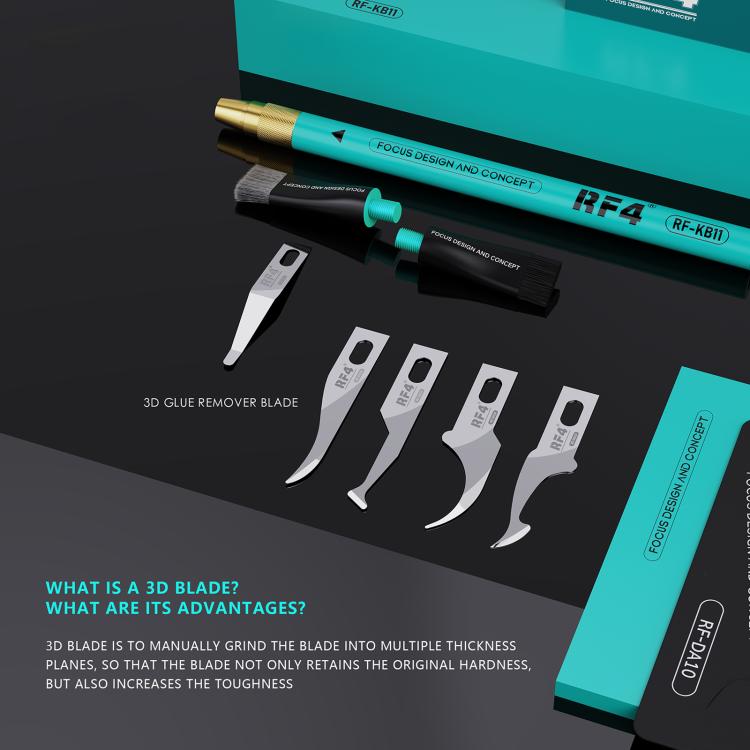 RF4 RF-KB11 3D Tin Scraping Blade and Anti-Static Glue Removal Brush Set, RF-KB11