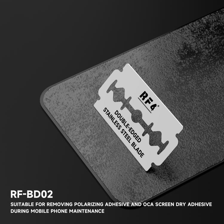 RF4 RF-BD02 100pcs Stainless Steel Double-Sided Blades for Screen / Frame / Glue Removal, RF-BD02