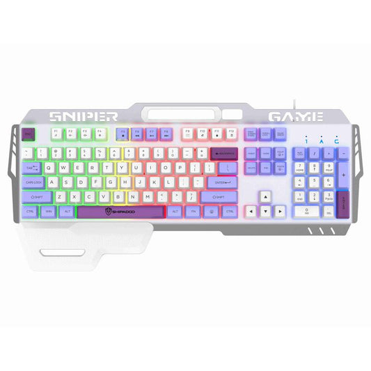 SHIPADOO GT500  Tri-color Block RGB Metal Cover Suspended Wired Gaming Keyboard with Mouse