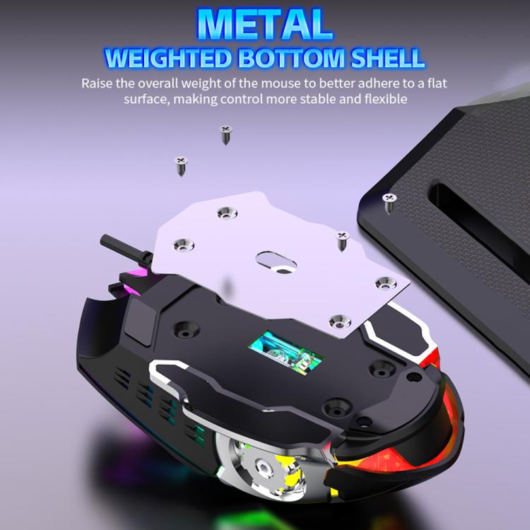 SHIPADOO GT500  Tri-color Block RGB Metal Cover Suspended Wired Gaming Keyboard with Mouse