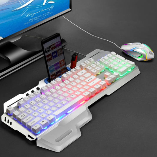 SHIPADOO GT700 Illuminated Wired Gaming Keyboard and 4D 2400DPI Mouse Set, GT700 4D 2400DPI Mouse Black, GT700 4D 2400DPI Mouse White