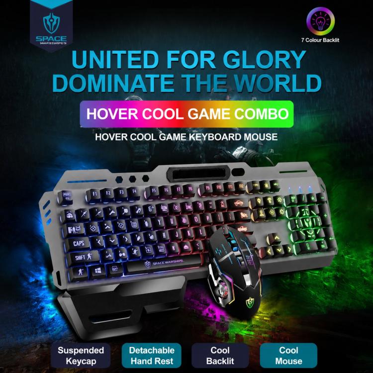 SHIPADOO GT700 Illuminated Wired Gaming Keyboard and 4D 2400DPI Mouse Set, GT700 4D 2400DPI Mouse Black, GT700 4D 2400DPI Mouse White