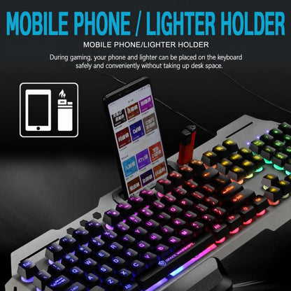 SHIPADOO GT700 Illuminated Wired Gaming Keyboard and 4D 2400DPI Mouse Set, GT700 4D 2400DPI Mouse Black, GT700 4D 2400DPI Mouse White