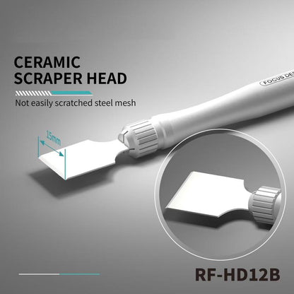 RF4 RF-HD12B Non-Magnetic Ceramic Squeegee Knife for PCB Solder Tin Removal, RF-HD12B