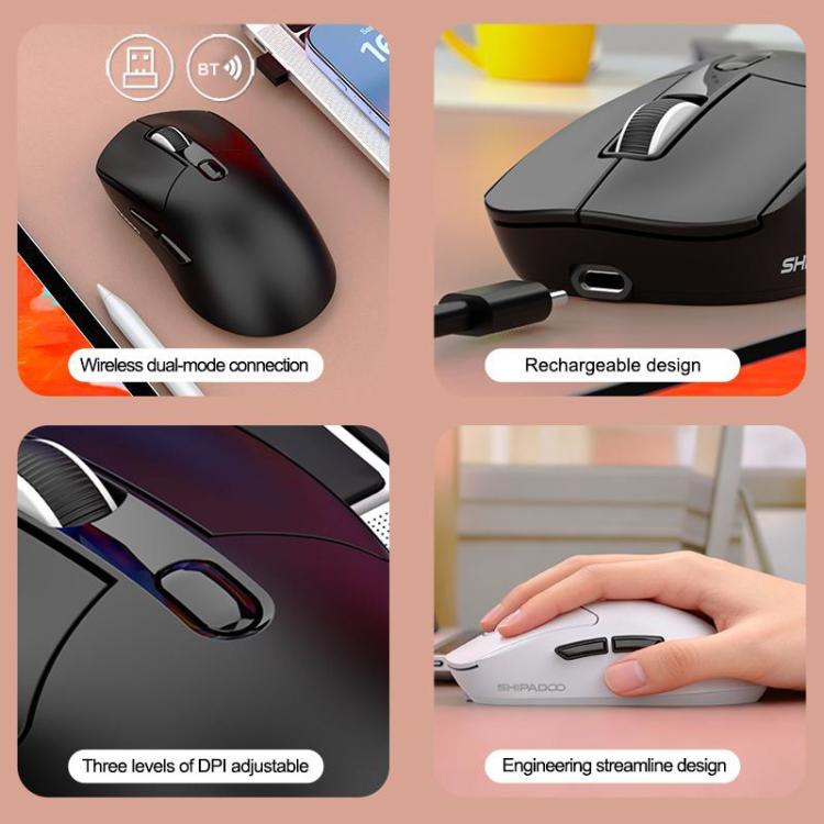 SHIPADOO A7 2.4GHzx Wireless BT Dual-Mode Mouse
