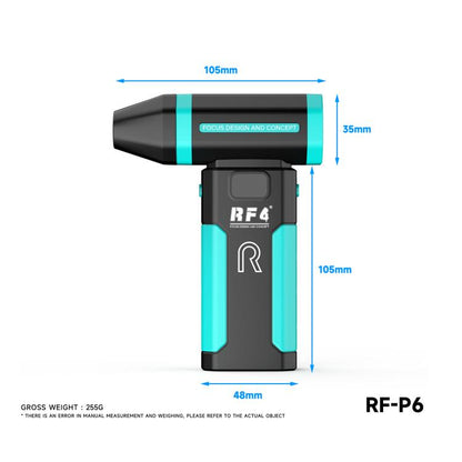 RF4 RF-P6 Portable Rechargeable Mini Powerful Dust Removal Fan with Night Light