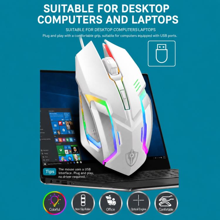 SHIPADOO GT700 Illuminated Wired Gaming Keyboard and 6D 4800DPI Mouse Set, Battle Royale Edition