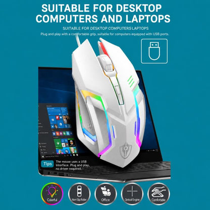 SHIPADOO GT700 Illuminated Wired Gaming Keyboard and 6D 4800DPI Mouse Set, Tri-color Backlight Version, GT700, Tri-color Backlight Version