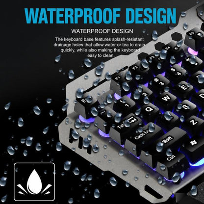SHIPADOO GT700 Illuminated Wired Gaming Keyboard and 6D 4800DPI Mouse Set, Standard Character Transparent Version, GT700, Standard Character Transparent Version