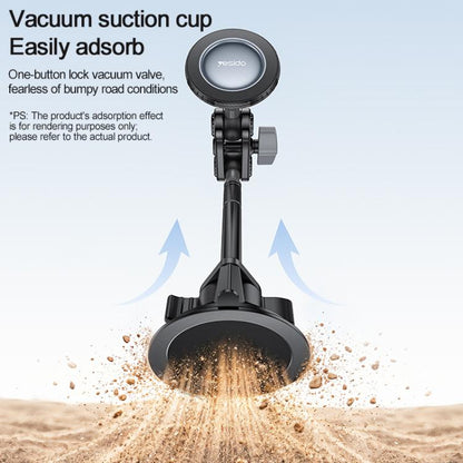 Yesido C282 Car Suction Cup Strong Magnetic Phone Shooting Holder Long Version, C282