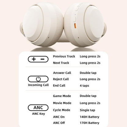 V10 Over-Ear Active Noise Reduction Wireless Bluetooth Headset