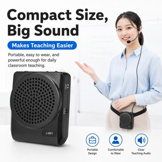J-801 Portable Waist Hanging Microphone Teaching Voice Amplifier, J-801