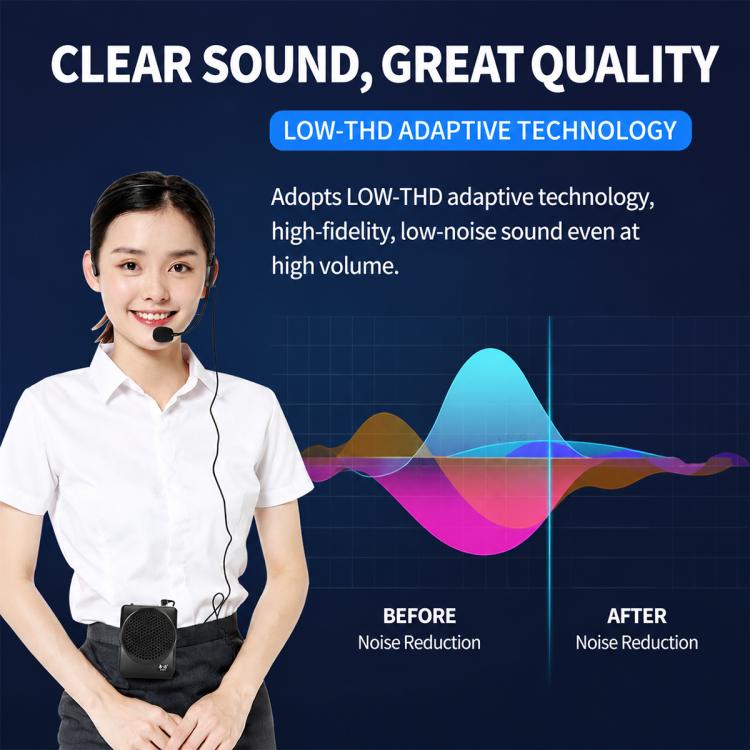 J-801 Portable Waist Hanging Microphone Teaching Voice Amplifier, J-801