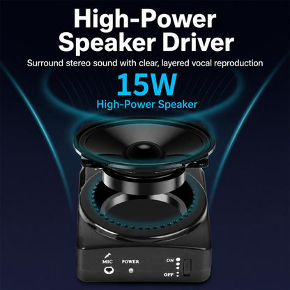 J-801 Portable Waist Hanging Microphone Teaching Voice Amplifier, J-801