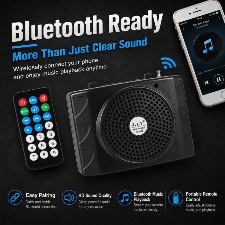 KU-898 Bluetooth Portable Microphone Teaching Voice Amplifier, US Plug, EU Plug, UK Plug