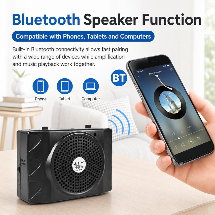 KU-898 Bluetooth Portable Microphone Teaching Voice Amplifier, US Plug, EU Plug, UK Plug