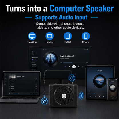 KU-898 Bluetooth Portable Microphone Teaching Voice Amplifier, US Plug, EU Plug, UK Plug