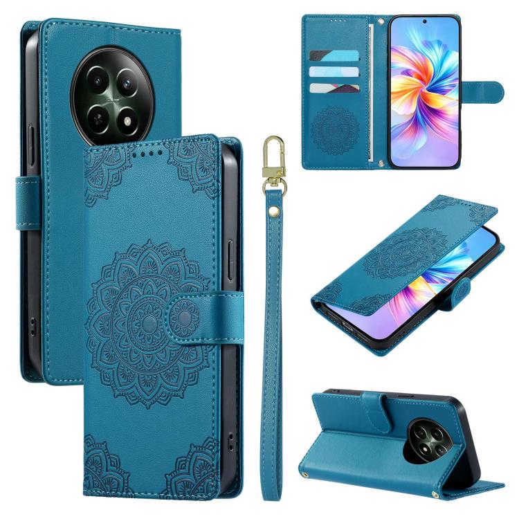 Totem Embossed Magnetic Closure Vegan Leather Phone Case with Strap, For Realme C75 4G / 14X 5G, For Realme C63 4G / Narzo N63 4G, For Realme 13+, For Realme 12+ / 12 4G / 13 4G, For Realme 13 Pro / 13 Pro+, For Realme 12 5G / 12X 5G / C65 5G          ...