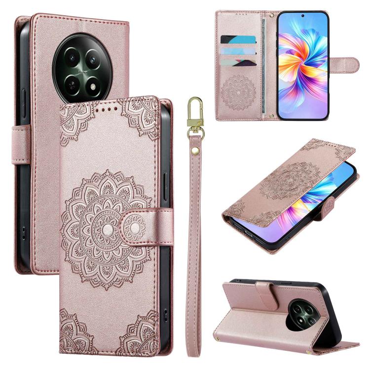 Totem Embossed Magnetic Closure Vegan Leather Phone Case with Strap, For Realme C75 4G / 14X 5G, For Realme C63 4G / Narzo N63 4G, For Realme 13+, For Realme 12+ / 12 4G / 13 4G, For Realme 13 Pro / 13 Pro+, For Realme 12 5G / 12X 5G / C65 5G          ...