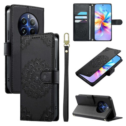 Totem Embossed Magnetic Closure Vegan Leather Phone Case with Strap, For Realme C75 4G / 14X 5G, For Realme C63 4G / Narzo N63 4G, For Realme 13+, For Realme 12+ / 12 4G / 13 4G, For Realme 13 Pro / 13 Pro+, For Realme 12 5G / 12X 5G / C65 5G          ...