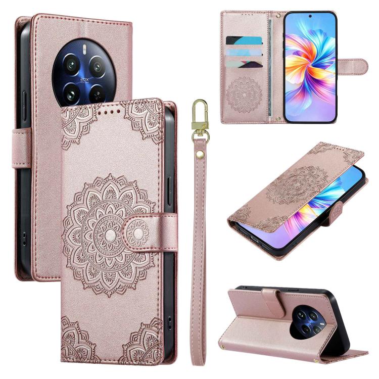 Totem Embossed Magnetic Closure Vegan Leather Phone Case with Strap, For Realme C75 4G / 14X 5G, For Realme C63 4G / Narzo N63 4G, For Realme 13+, For Realme 12+ / 12 4G / 13 4G, For Realme 13 Pro / 13 Pro+, For Realme 12 5G / 12X 5G / C65 5G          ...