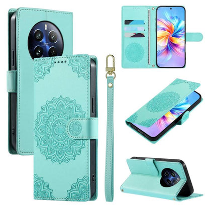 Totem Embossed Magnetic Closure Vegan Leather Phone Case with Strap, For Realme C75 4G / 14X 5G, For Realme C63 4G / Narzo N63 4G, For Realme 13+, For Realme 12+ / 12 4G / 13 4G, For Realme 13 Pro / 13 Pro+, For Realme 12 5G / 12X 5G / C65 5G          ...