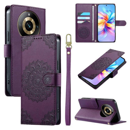 Totem Embossed Magnetic Closure Vegan Leather Phone Case with Strap, For Realme 11 Pro / 11 Pro+, For Realme C65 4G, For Realme C55 4G / Narzo N55 4G