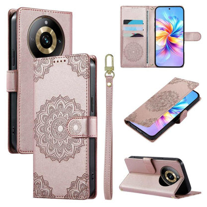 Totem Embossed Magnetic Closure Vegan Leather Phone Case with Strap, For Realme 11 Pro / 11 Pro+, For Realme C65 4G, For Realme C55 4G / Narzo N55 4G