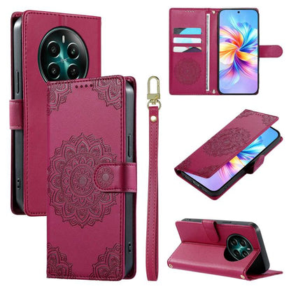 Totem Embossed Magnetic Closure Vegan Leather Phone Case with Strap, For Realme C75 4G / 14X 5G, For Realme C63 4G / Narzo N63 4G, For Realme 13+, For Realme 12+ / 12 4G / 13 4G, For Realme 13 Pro / 13 Pro+, For Realme 12 5G / 12X 5G / C65 5G          ...
