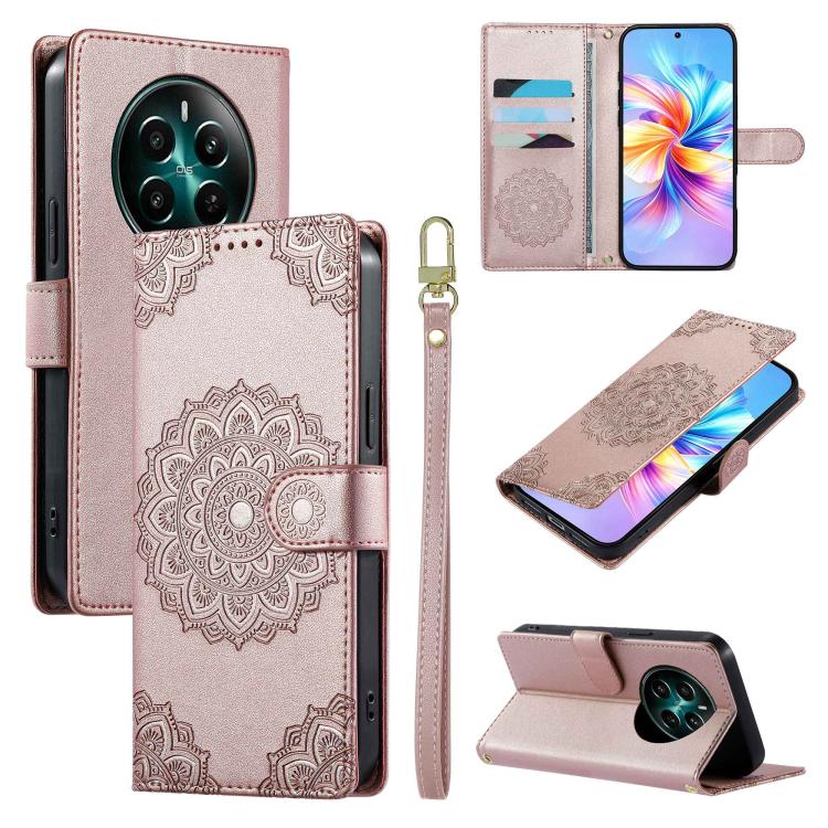 Totem Embossed Magnetic Closure Vegan Leather Phone Case with Strap, For Realme C75 4G / 14X 5G, For Realme C63 4G / Narzo N63 4G, For Realme 13+, For Realme 12+ / 12 4G / 13 4G, For Realme 13 Pro / 13 Pro+, For Realme 12 5G / 12X 5G / C65 5G          ...