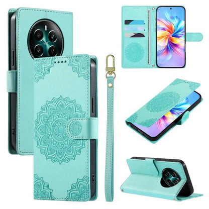 Totem Embossed Magnetic Closure Vegan Leather Phone Case with Strap, For Realme C75 4G / 14X 5G, For Realme C63 4G / Narzo N63 4G, For Realme 13+, For Realme 12+ / 12 4G / 13 4G, For Realme 13 Pro / 13 Pro+, For Realme 12 5G / 12X 5G / C65 5G          ...
