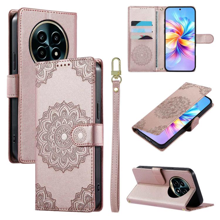 Totem Embossed Magnetic Closure Vegan Leather Phone Case with Strap, For Realme C75 4G / 14X 5G, For Realme C63 4G / Narzo N63 4G, For Realme 13+, For Realme 12+ / 12 4G / 13 4G, For Realme 13 Pro / 13 Pro+, For Realme 12 5G / 12X 5G / C65 5G          ...