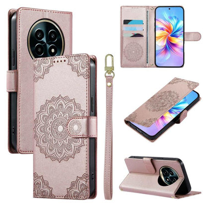 Totem Embossed Magnetic Closure Vegan Leather Phone Case with Strap, For Realme C75 4G / 14X 5G, For Realme C63 4G / Narzo N63 4G, For Realme 13+, For Realme 12+ / 12 4G / 13 4G, For Realme 13 Pro / 13 Pro+, For Realme 12 5G / 12X 5G / C65 5G          ...