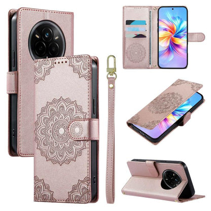 Totem Embossed Magnetic Closure Vegan Leather Phone Case with Strap, For Realme 16T 5G, For Realme C100 4G, For Realme C85 / 15X / C83 5G, For Realme 16 5G, For Realme 16 Pro+ 5G, For Realme 16 Pro 5G, For Realme C85 Pro 4G, For Realme 15T 5G          ...