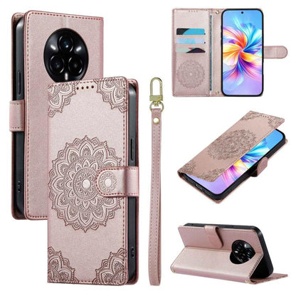 Totem Embossed Magnetic Closure Vegan Leather Phone Case with Strap, For Realme 16T 5G, For Realme C100 4G, For Realme C85 / 15X / C83 5G, For Realme 16 5G, For Realme 16 Pro+ 5G, For Realme 16 Pro 5G, For Realme C85 Pro 4G, For Realme 15T 5G          ...