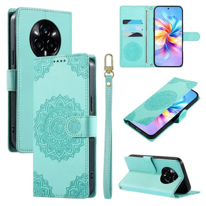 Totem Embossed Magnetic Closure Vegan Leather Phone Case with Strap, For Realme 16T 5G, For Realme C100 4G, For Realme C85 / 15X / C83 5G, For Realme 16 5G, For Realme 16 Pro+ 5G, For Realme 16 Pro 5G, For Realme C85 Pro 4G, For Realme 15T 5G          ...