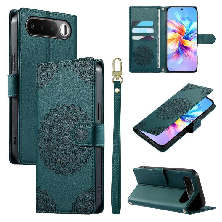 Totem Embossed Magnetic Closure Vegan Leather Phone Case with Strap, For Realme 16T 5G, For Realme C100 4G, For Realme C85 / 15X / C83 5G, For Realme 16 5G, For Realme 16 Pro+ 5G, For Realme 16 Pro 5G, For Realme C85 Pro 4G, For Realme 15T 5G          ...