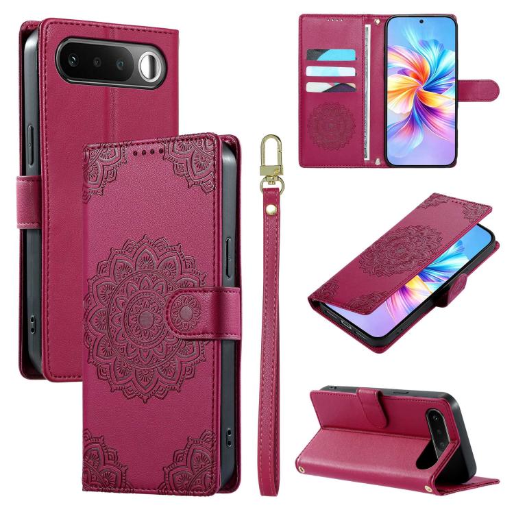 Totem Embossed Magnetic Closure Vegan Leather Phone Case with Strap, For Realme 16T 5G, For Realme C100 4G, For Realme C85 / 15X / C83 5G, For Realme 16 5G, For Realme 16 Pro+ 5G, For Realme 16 Pro 5G, For Realme C85 Pro 4G, For Realme 15T 5G          ...