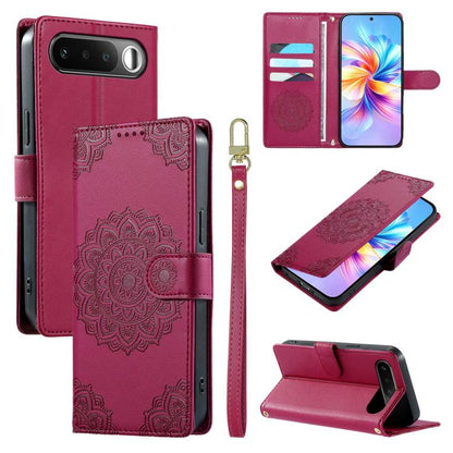 Totem Embossed Magnetic Closure Vegan Leather Phone Case with Strap, For Realme 16T 5G, For Realme C100 4G, For Realme C85 / 15X / C83 5G, For Realme 16 5G, For Realme 16 Pro+ 5G, For Realme 16 Pro 5G, For Realme C85 Pro 4G, For Realme 15T 5G          ...