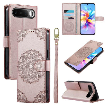 Totem Embossed Magnetic Closure Vegan Leather Phone Case with Strap, For Realme 16T 5G, For Realme C100 4G, For Realme C85 / 15X / C83 5G, For Realme 16 5G, For Realme 16 Pro+ 5G, For Realme 16 Pro 5G, For Realme C85 Pro 4G, For Realme 15T 5G          ...